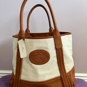 Ghurka canvas and leather tote